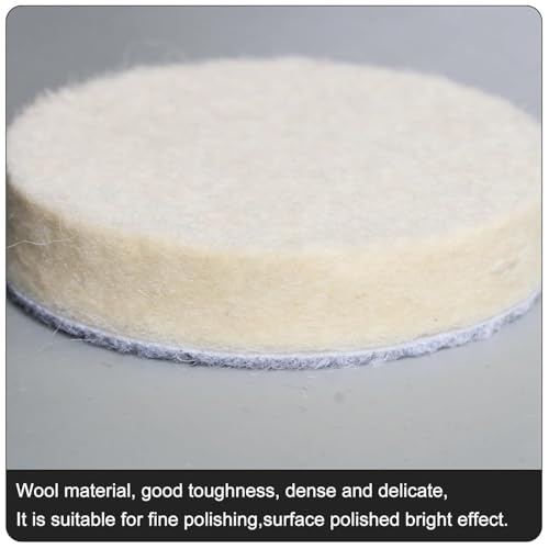 Image of 3 Inch Wool Felt Polishing Pad Buffing Wheel Set,Fine Polishing of Metal Glass Stone (12)