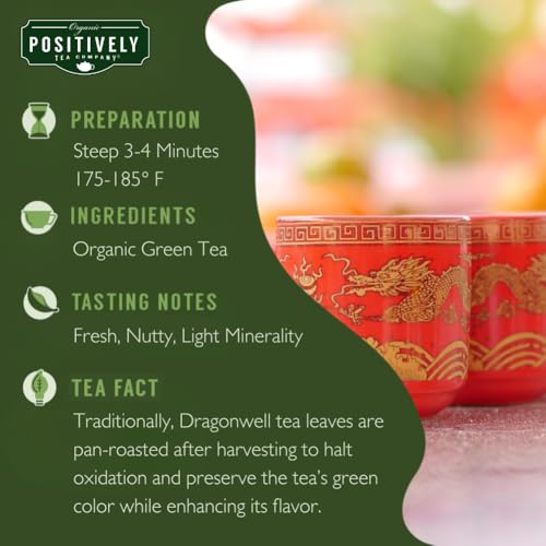 Image of Positively Tea, Organic Dragonwell, Green Tea, Loose Leaf, 4 Ounce