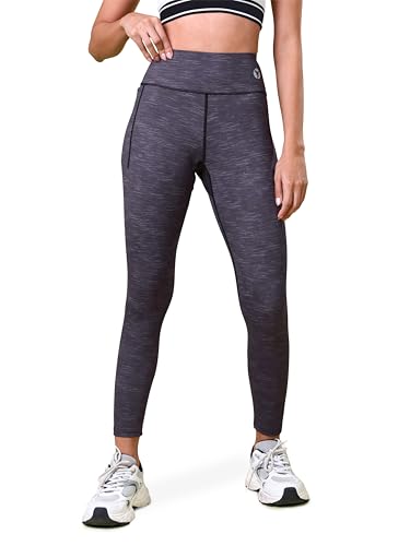 Image of TECHNOSPORT Womens High Rise Skinny Fit Activewear Tights for Running, Gym and Sports