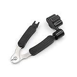 Inrali Guitar String Winder and Cutter,Guitar Bridge Pin Puller,Guitar String Winder Cutter Pin Puller - 3 In 1 Multifunctional Guitar Maintenance Tool/String Peg Winder + String Cutter (Black)
