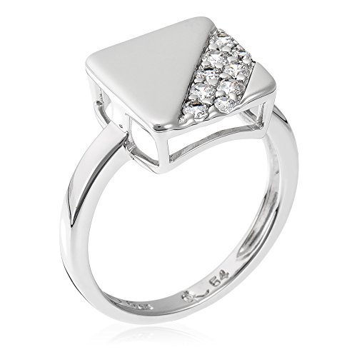 Orphelia Damen-Ring 925 Silber rhodiniert Zirkonia weiß Rundschliff Gr. 56 (17.8) - ZR-3591/56