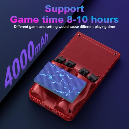 Image of R36MAX Retro Handheld Game Console, 4.0 Inch 720x720 IPS Screen, 128GB Built-in 22000+ Classic Game, Portable Hand Held Open Source Linux System, 4000mAh Battery Retro Gaming Console(Red 128GB)