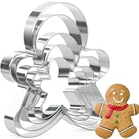 Gingerbread Man Cookie Cutter Set of 5 – Stainless Steel Christmas Biscuit Cutters – Holiday Baking Molds for Cookies, Fondant, Sandwiches & Crafts – Durable Food Grade Stainless Steel