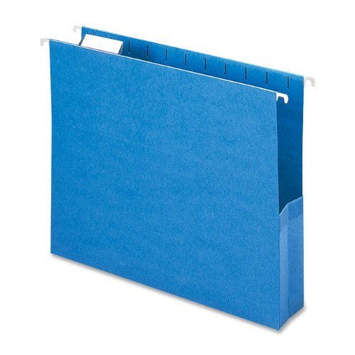 Smead Hanging File Pocket with Tab, 2 Expansion, 1/5-Cut Adjustable Tab, Letter Size, Sky Blue, 25 per Box (64250) by Smead