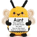 LEJIAJINW Emotional Christmas Bee Gifts for Aunt Auntie, from Niece Nephew, Aunt Gift for Christmas, Birthday, Auntie Mothers Day, Valentines - Mini Handmade Crochet Bee for Easter Basket Essentials