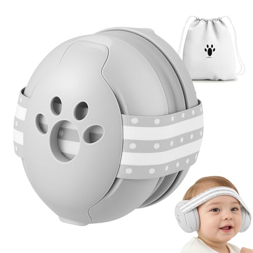 SHOCHX Gehörschutz Baby, 25db Lärmschutz Kopfhörer Kinder, mit Geräuschunterdrückung, Baby Gehörschutz Ohrenschützer für Bis 36 Monate ideal für Alltag & Reisen (Grau)