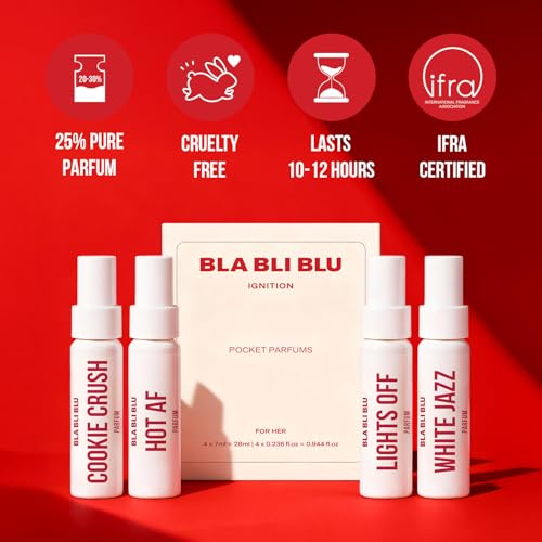 Image of BLABLIBLU IGNITION Travel Pocket Parfum Trial Set for Woman|4x7ml|Long-Lasting Parfum Fragrances - better than EDP, EDT & EDC|Perfume For Woman|