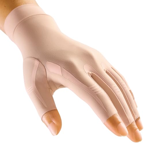 Image of FREETOO All-Around Compression Arthritis Gloves for Women for Pain, Carpal Tunnel Relief Gloves for Men, Hand Compression Gloves for Crocheting, Rheumatoid Arthritis. Warm Pink L