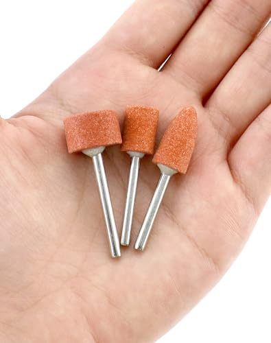 QWORK® 42 Stück Korund Schleifspitze Set, Schleifscheibenkopf, 1/8 Zoll Schaftgröße, zur Verwendung auf Edelsteinen, Glas, Metall und Holz