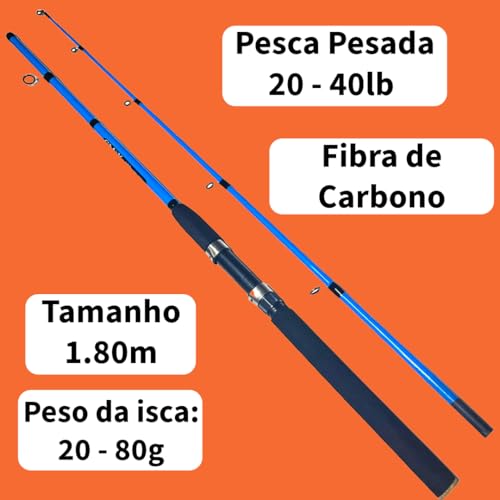 MARURI, VARA PESCA PESADA MOLINETE CMIK CARBONO AZUL 6'0