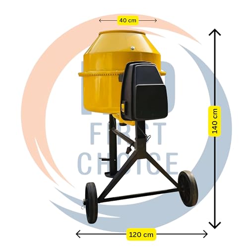 Image of IND Heavy Duty Electric Portable Concrete Mixer Machine - 200 L Drum, 900 W Pure Copper Singal Phase Motor, Mixing Capacity up to 60 kg