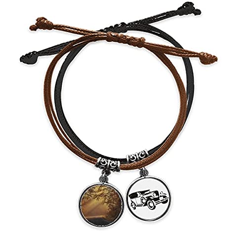 Bracelet en cuir nature pour amoureux des sciences forestières et décors d'automne