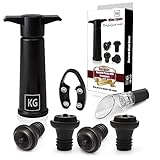 Wine Saver and Wine Stopper with Foil Cutter, Aerator Pourer and 4 Stoppers, Wine Preserver, Stoppers Vacuum Pump, Great Accesories Gift to Your Wine