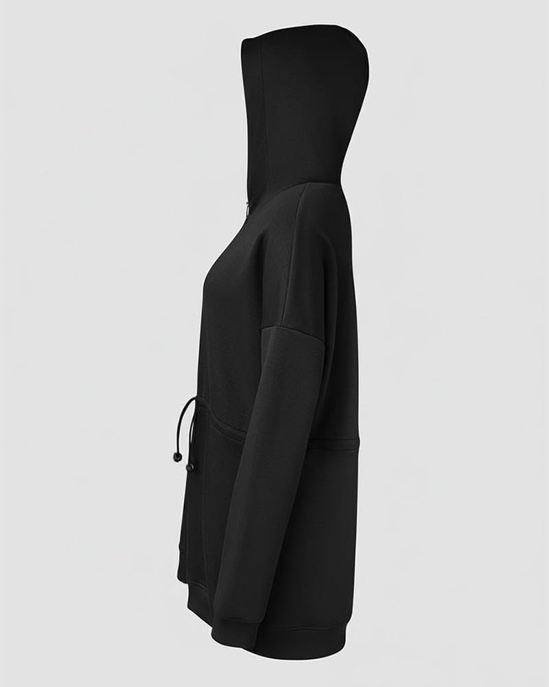 CHICME Womens Zip Up Hoodie Long Sleeve Oversized Sweatshirt Fall Fashion Casual Jackets Winter Clothes - Image 6