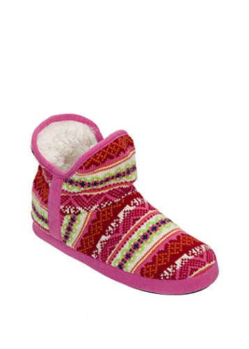 Dearfoams Fairisle Boots with Microsuede Trim, Zapatilla por casa Bota. Zapatilla de Textil, Plantilla Memory Foam. Transpirable y Flexible, excelente Confort, Lavable (36/37 EU, Multicolor) Cover