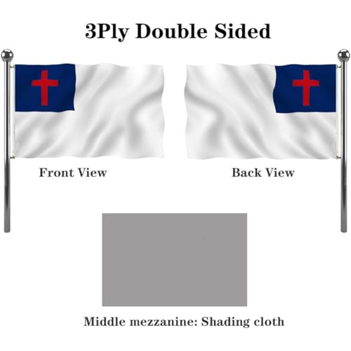 Drapeaux chrétiens Jayus croix double face sans transparence 3plis - 2
