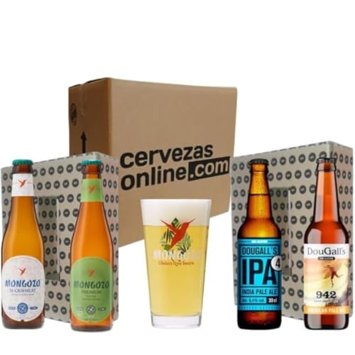 Pack sin gluten combo degustación 5 cervezas y un vaso.