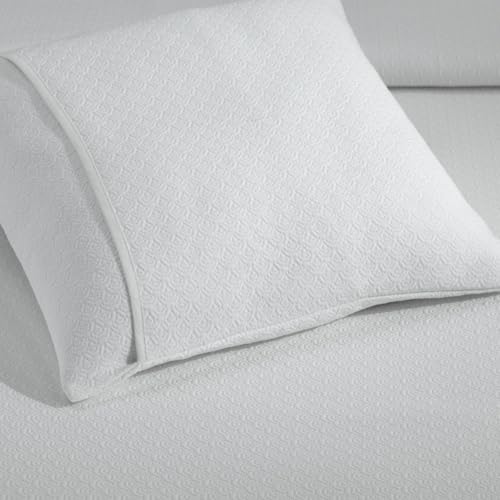DHESTIA HOME - Colcha Piqué Aitana Blanca Calidad Hotel Tejido Polialgodón - Color Blanco, Talla Funda Cojín 50x50 cm