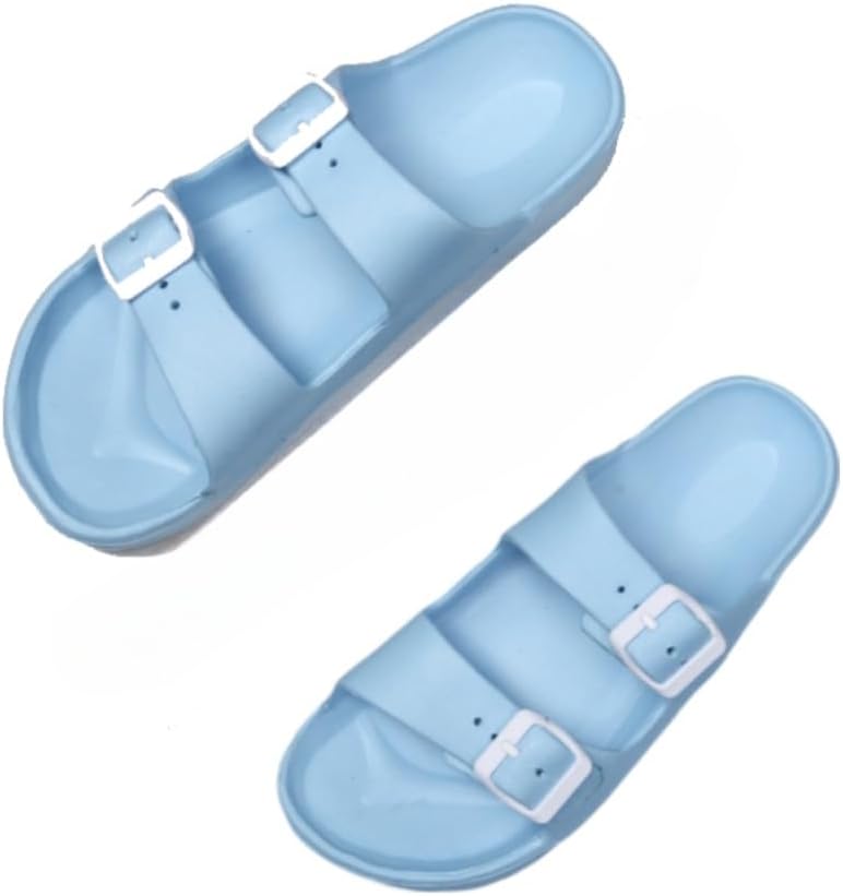 Women's Fashion Double Strap Slides Casual Comfortable Sandals Summer Outdoor Beach Shoes Slippers for Women & Girls Mother's Day Gift Trending Shoes Slip on Comfort Walking Sandals No Slip Sole