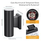 Aigostar Outdoor Wall Lights Mains Powered, Up and Down Outside Lights, IP65 Waterproof GU10 Porch Light Max 35W, LED Outdoor Wall Lamp Aluminium Front Door Light Black 2 Pack - Image 4