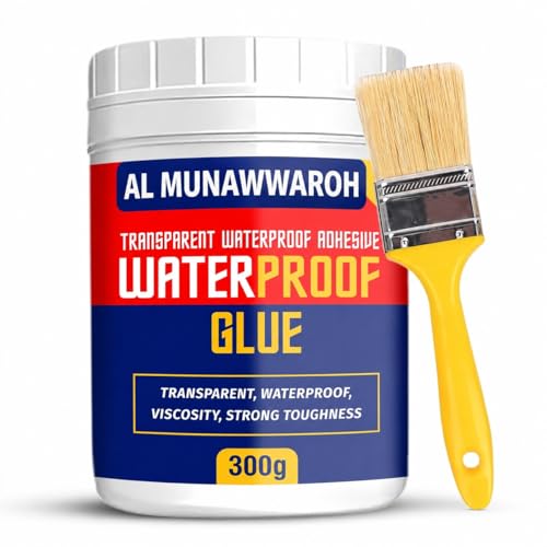 Image of Crack Seal Glue 300gm with Brush Transparent Waterproof Resin Epoxy for Roof Leakage Crack Seal Agent Roof Water Leakage Solution Water Proof Glue for Waterproofing (300 GM / 1 Pack)