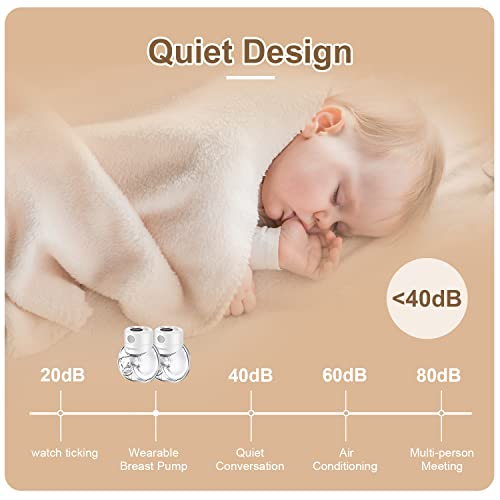 Mymom Double Wearable Breast Pump,Electric Hands Free Breast Pumps With 2 Modes,9 Levels,Lcd Display,Memory Function Rechargeable Double Milk Extractor With Massage And Pumping Mode-24Mm Flange #TOP3