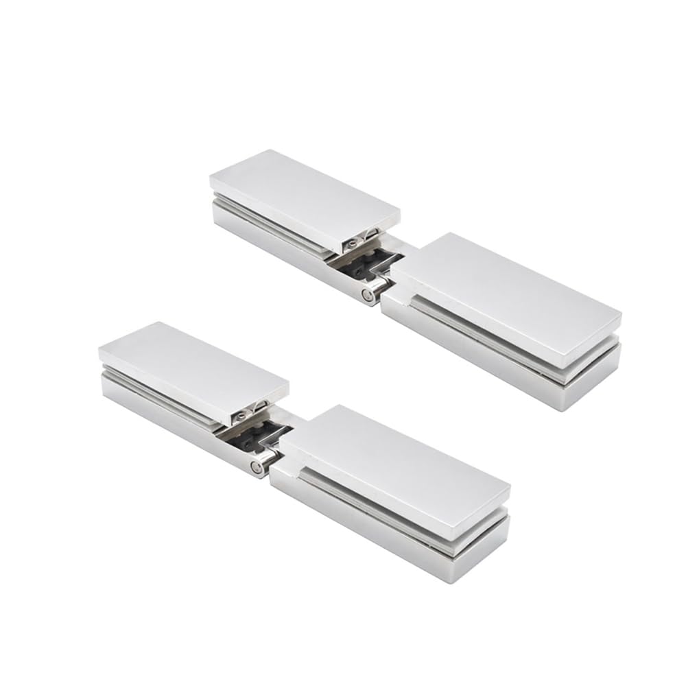 tooloflife Frameless Shower Door Hinges, Glass-to-Glass Mount Shower Door Hinges for 6-12 mm Stainless Steel Bathroom Door Hinge (2PCS 180 Degree Polished) — image 1