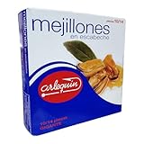 Mejillones en Escabeche Gigantes Arlequin 266g (144g escurrido) - 10-14 Piezas Premium - Conserva Artesanal Gallega - Marisco en Lata Gourmet