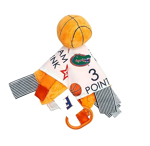 Image of The Learning Lovey Florida University Gators Baby Basketball Tag Toy - College Baby Sensory Crinkle Toys - Soft & Safe - Ideal Baby Stroller Toy - BPA Free w/Stroller Clip (10" x 10" Tag Toy)…
