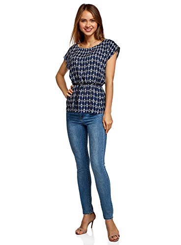 Oodji Ultra Donna Camicetta Stampata in Viscosa