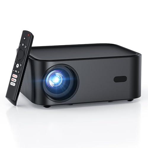 HAPPRUN Projector with Wifi and Bluetooth, Official Licensed Netflix Smart Projector, DoIby Audio, Native 1080P 1000ANSI,Electric Focus, Outdoor Projector for Home Cinema