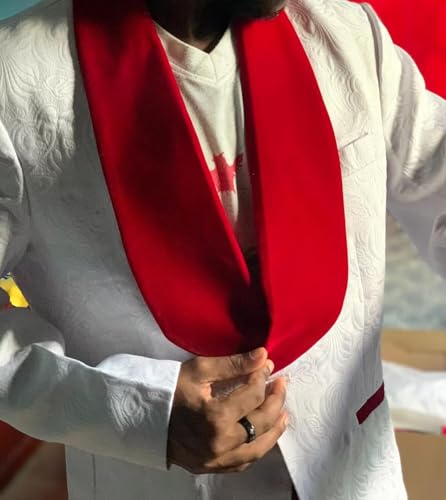 Mens Floral Suit 3 Piece Slim Fit Paisley Jacquard Tuxedo Suits Shawl Collar Wedding Prom Suit Jacket Vest Pants3