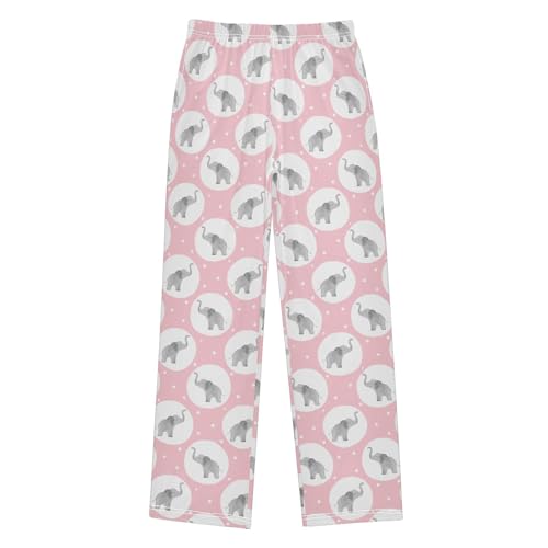 ZZXXB Lovely Elephant with Polka Dot Boys Long Pants Soft Trousers Elastic Waist Kids Lounge Bottoms with Pockets S-XL