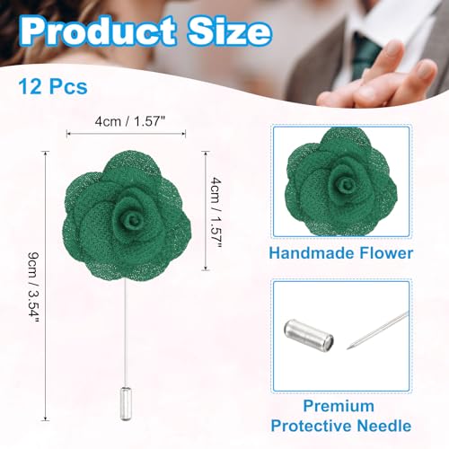 Image of PATIKIL Flower Boutonnieres Pin, Handmade Camellia Lapel Pin for Men Women Suit Wedding Graduation Anniversary Brooch Outfit Accessories