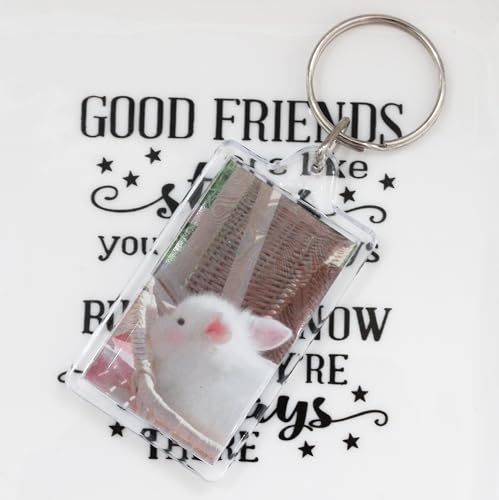 Image of BetterJonny 20Pcs Acrylic Picture Keychain Blanks in Clear Acrylic Picture Frame Keyrings