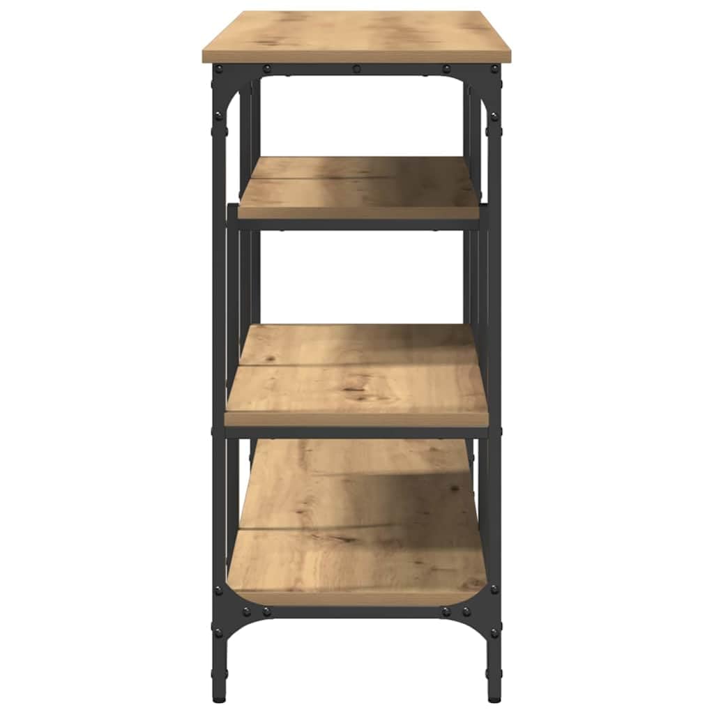 Tavolo consolle effetto rovere, 100 x 35 x 75 cm, tavolino da corridoio | Robusto tavolo da corridoio con ripiano in legno e metallo, ideale per soggiorno e ingresso.