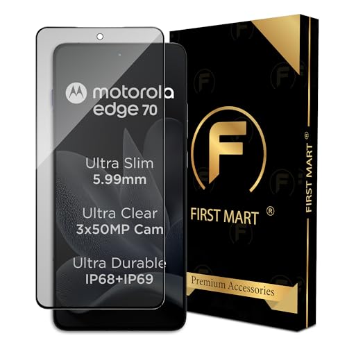 Image of FIRST MART Military-Grade Matte Tempered Glass for Motorola Edge 70-9H Screen Protector, Anti-Glare Protection, Scratch-Resistant, Bubble-Free (1 Pack)