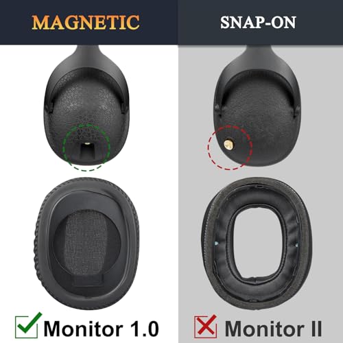 Almohadillas para auriculares SOULWIT para Marshall Monitor (1.0 Edition), almohadillas de repuesto con espuma de alta densidad - Negro CG miniatura 3