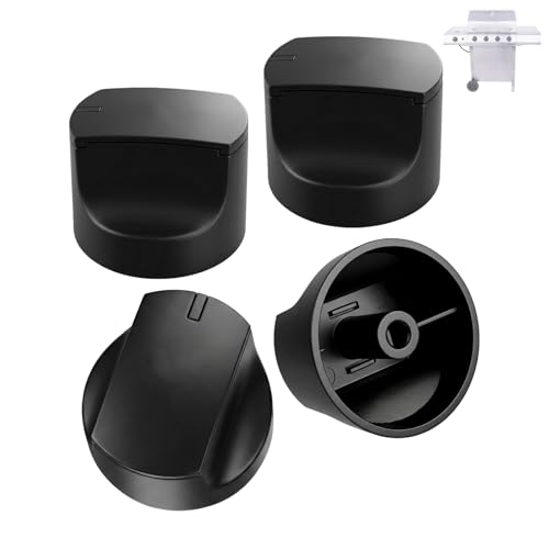 BBQration 4-Pack Grill Control Knobs for Charbroil Replacement Parts, Grill Knob Replacement Parts for Charbroil Performance Series 2-6 Burner Grill Replacement Accessories, Black