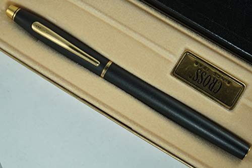 Bolígrafo rollerball Cross Century negro mate con oro 23K miniatura 4