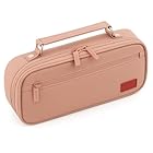 Estojo Escolar Box Grande Organizador com Divisórias e Alça - Estojo Necessaire Unissex Capacidade Ampla para Lápis, Canetas, Material Escolar (Rosa)