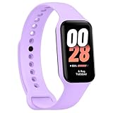 OcioDual Correa de Recambio Compatible con Xiaomi Smart Band 8 Active/Redmi Smart Band 2, de Color Lavanda, Pulsera de Repuesto de Silicona Suave Flexible Sport Goma Transpirable