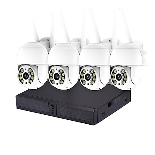 DIGNIFE Cámara de vigilancia, Kit de de Seguridad de cámara de 2K y 4MP, grabadora NVR de 8 Canales, cámaras IP inalámbricas nocturnas a Todo Color, Conjunto de videovigilancia CCTV H.265