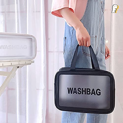 Image of Handcuffs Wash Bags Organizer & Cosmetic Bag Organizer - Compact, Spacious, Travel-Friendly with Translucent Front for Easy Viewing, Ideal for Organizing Cosmetics & Toiletries (Black)