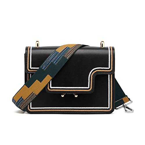 Image of Silvery Buckles Wide Shoulder Strap Adjustable Replacement Belt Crossbody Canvas Bag Handbag