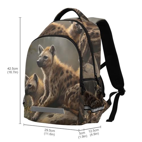 Hyena Group Kids Travel Backpack School Bag Large Capacity with Reflective Strip for Boys Girls 11.6 × 6.9 × 16.7 INCH3