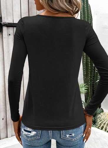 LOLONG Womens Long Sleeve Shirts Fall 2025 Sexy Tops Ribbed Knit Cut Out Ring Keyhole Neck Casual Tees4