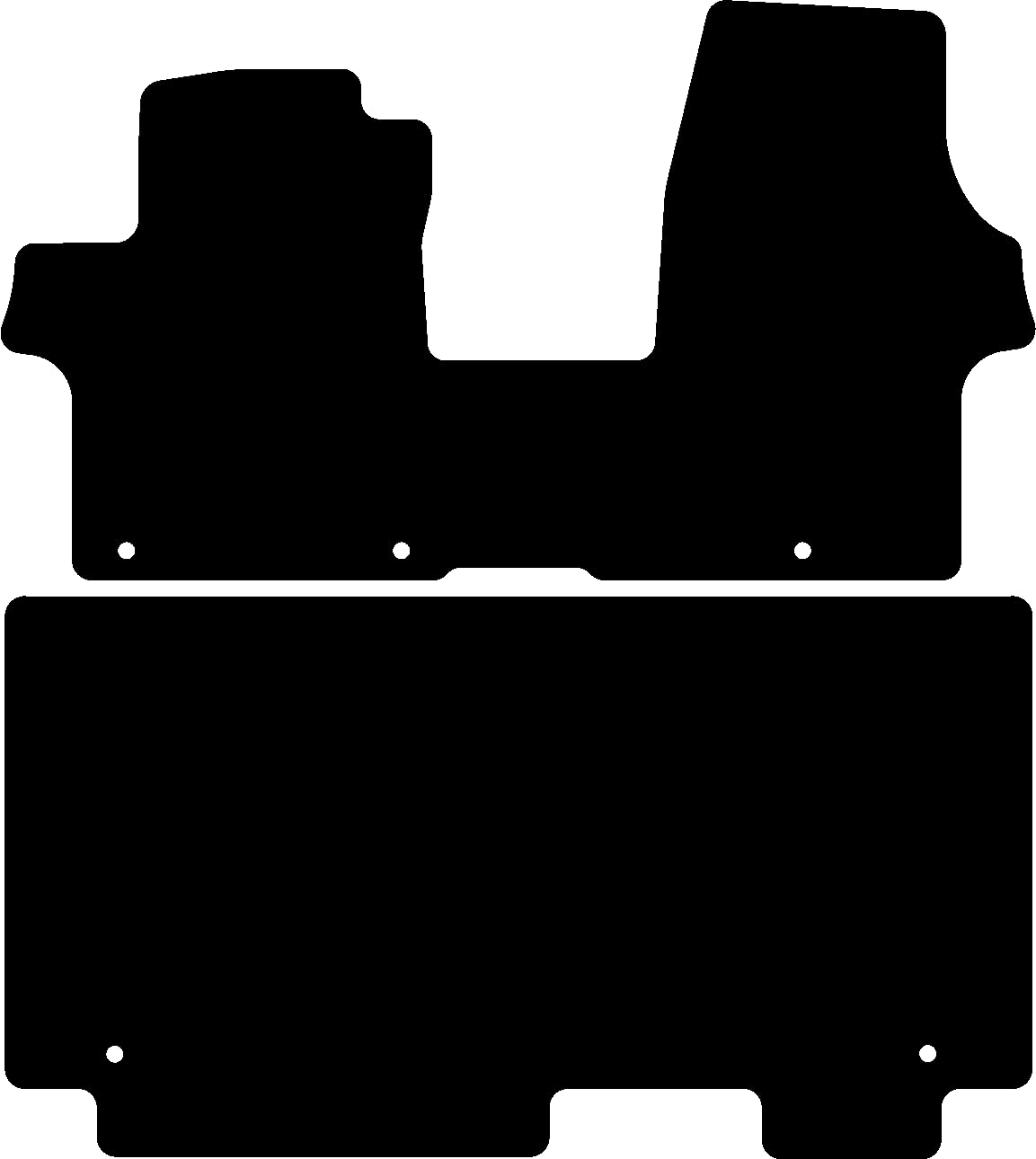 Tappetini per Auto in Gomma Duogrip adatti per Kia PV5 SW1 2025-2026 - Versione: 5 posti - Serie: DuoGrip Gomma