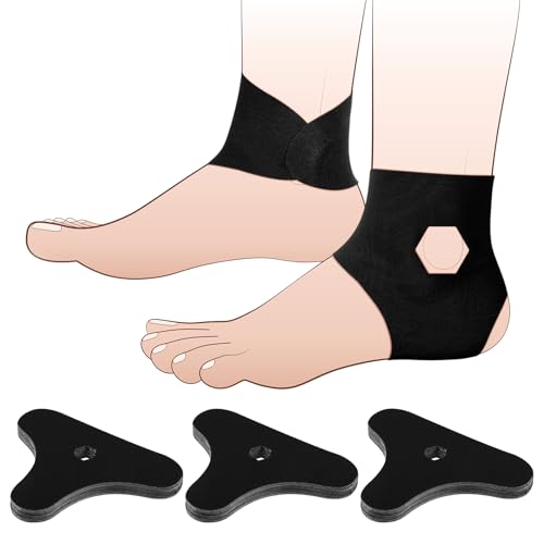 Anglechic 30 Pcs Precut Kinesiology Tape for Ankle Waterproof Breathable Cotton Ankle Tape Sprain Prevention Pain Relief Ready-to-Apply Professional Athletic Support for Daily Use (Black)