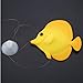 Aquarium Artificial Fish, Silicone Floating Fake Tropical Fish Funny Luminous Lifelike Moving Fishes with Suction Cup Fishes Ornament Decorations (Yellow)